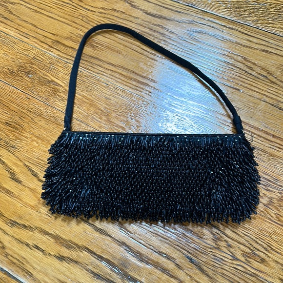 Inge Christopher black beaded sequin evening bag.  Great condition. - Picture 1 of 12
